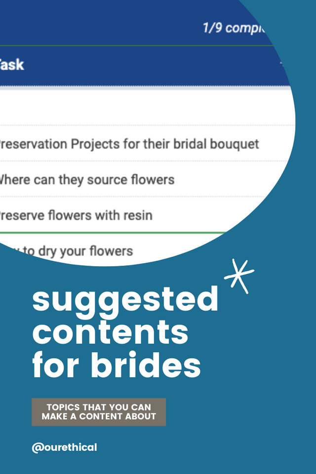 Bridal content suggestion