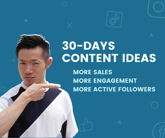 30 days content ideas with editable captions for FASHION BRANDS (IG, FB and Tiktok)